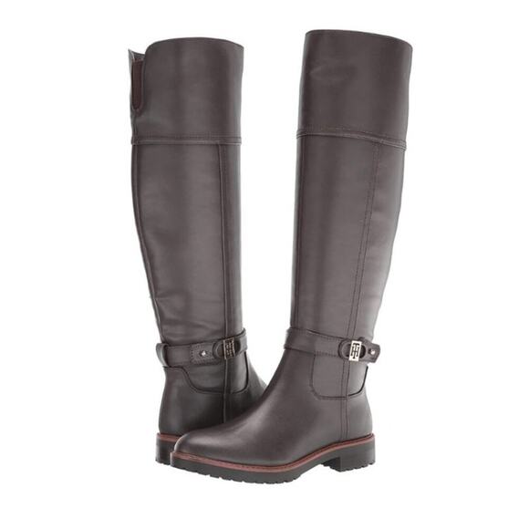 New Tommy Hilfiger Women's Felvia knee High Boot Size 7.5 M in Expresso Brown - Picture 1 of 8